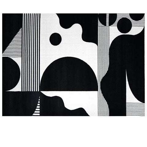 Navak Carpet Light Luxury Rugs for Bedroom Black White Plaid Living Room Decoration Carpet Fluffy Soft Study Rug Home Thicken Plush Floor Mat