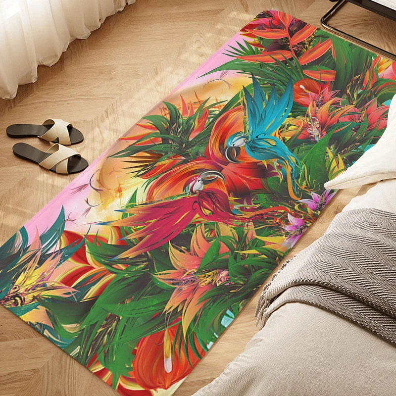 Navak Carpet Tropical Leaf Pattern Bedroom Rug Balcony Hallway Bathroom Foot Mat Entrance Door Doormat Living Room Kitchen Floor Carpet