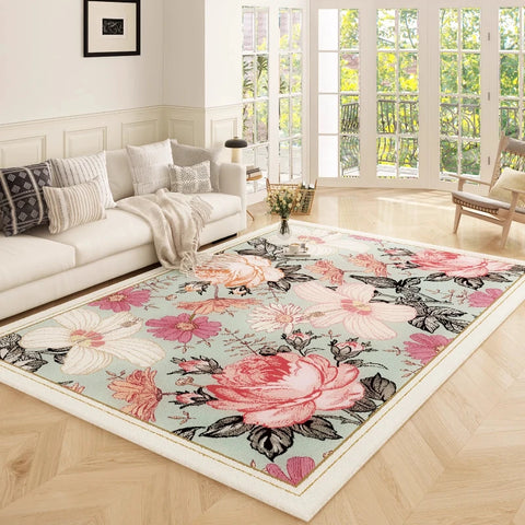 Navak Carpet French Style Bedroom Decor Plush Carpet Large Area Carpets for Living Room Home Fluffy Soft Floor Mat Thicken Washable Study Rug
