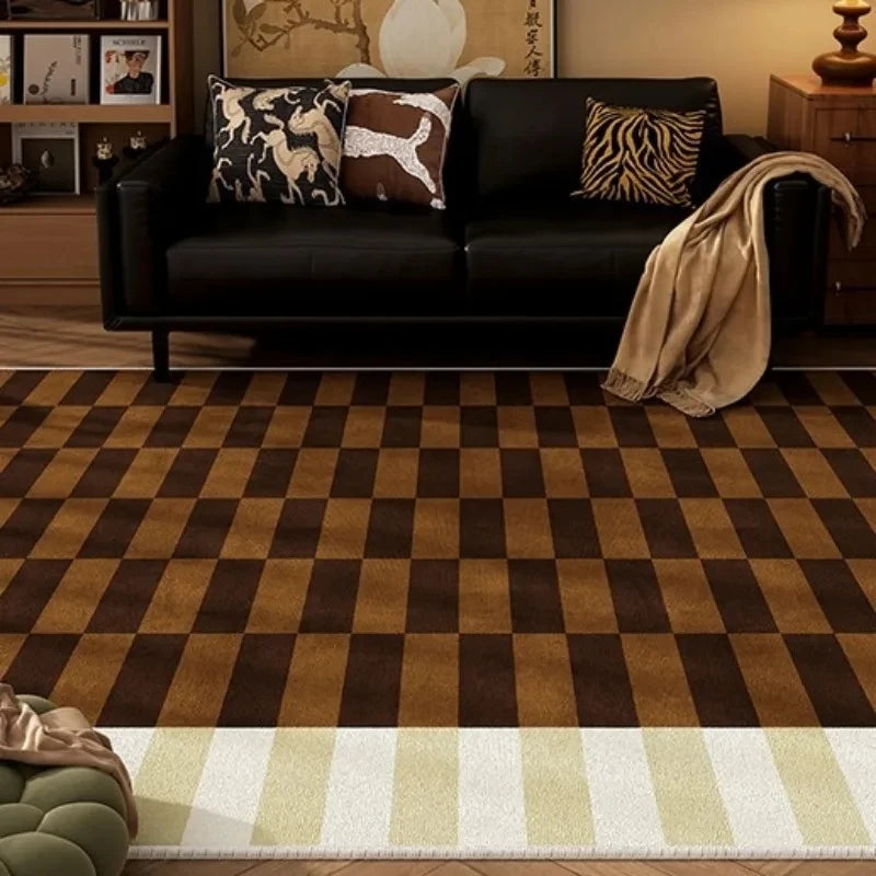 Navak Carpet American Retro Carpet Blue Brown Living Room High-grade Bedroom Bedside Floor Mat Cloakroom Sofa Simple Rug Alfombra Decorate