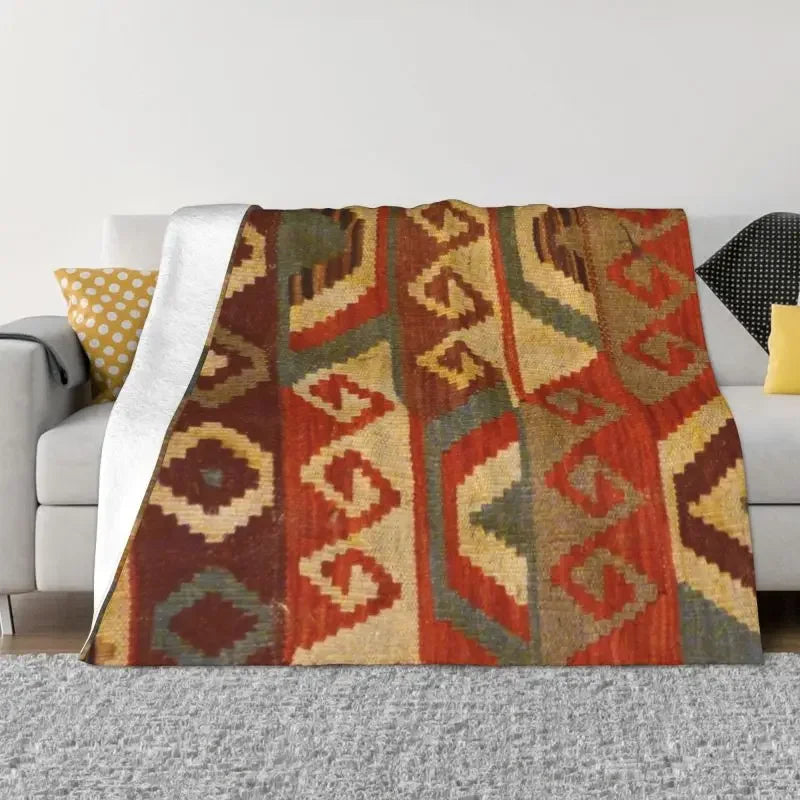 Navak Carpet Sofa Fleece Baluch Flatweave Antique Afghanistan Rug Throw Blanket Warm Flannel Turkish Kilim Ethnic Art Blankets Bedspreads