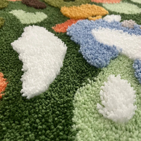 Navak Carpet Luxury Green Moss Style Turfting Rugs Irregular Moss Carpet Landscape Rug Patio Nordic Fluffy Bedside Area Rug Abstract Art Mat