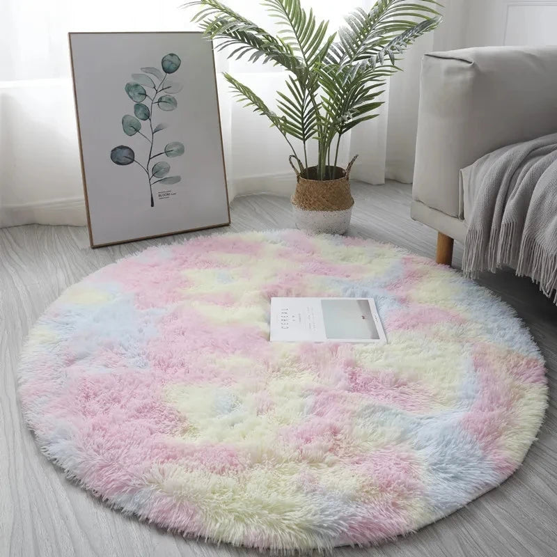 Navak Carpet Super Soft Plush Round Rug Mat Fluffy White Carpets For Living Room Home Decor Bedroom Kid Room Decoration Salon Thick Pile Rug