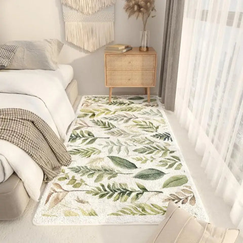 Navak Carpet Exclusive Picks Tropical Leaf Light Luxury Long Bedroom Bedside Rug Soft Living Room Sofa Window Floor Mat Home Decoration Summer