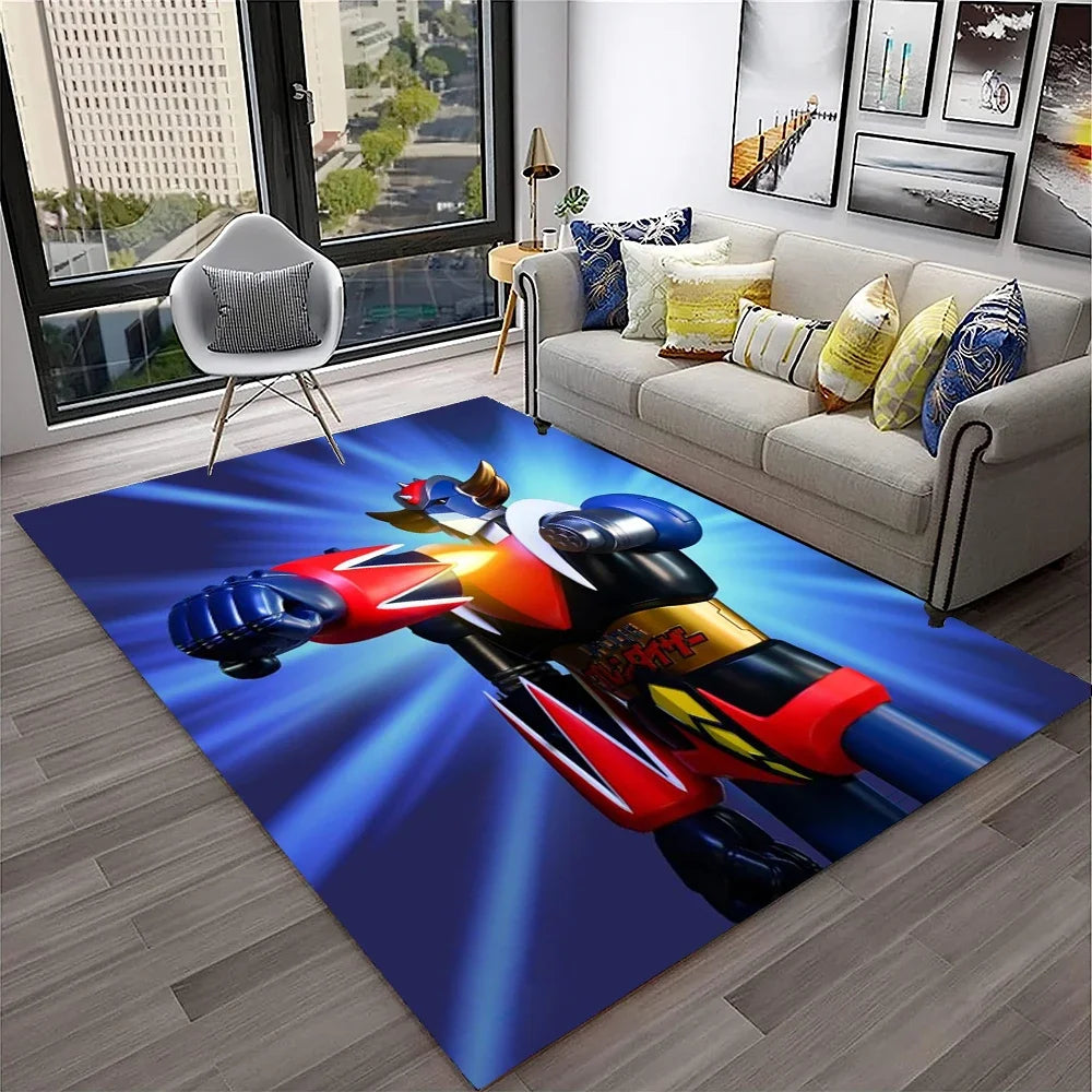 Navak Carpet 3D Cartoon UFO Robot Grendizer Anime Carpet Rug for Home Living Room Bedroom Sofa Doormat Decor,kids Area Rug Non-slip Floor Mat