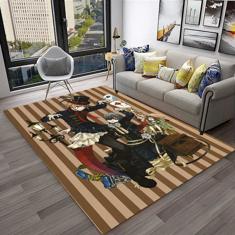 Navak Carpet 3D Anime Black Butler Cartoon Carpet Rug for Home Living Room Bedroom Sofa Doormat Decor,kids play Area Rug Non-slip Floor Mat