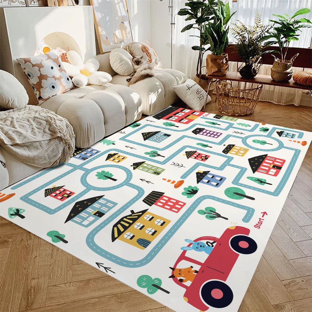 Navak Carpet Kids Play Mat Non-Slip Flannel Carpets for Children's Room Home Living Room Bedroom Kitchen Rug Machine Washable Floor Mat