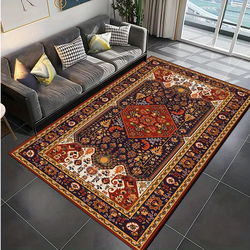 Navak Carpet Crystal Velvet Luxury Bohemian Persian Style Carpet | Polyester Material, Non-slip Bedroom Living Room Decorative Floor Mat