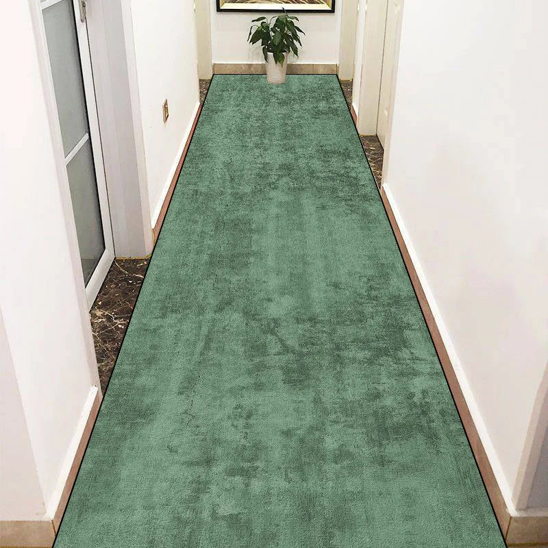 Navak CarpetGreen Long Corridor Carpets Abstract Decoration Hall Runner Carpet Party Hallway Aisle Floor Mat Anti-slip Room Sofa Bedside Rug
