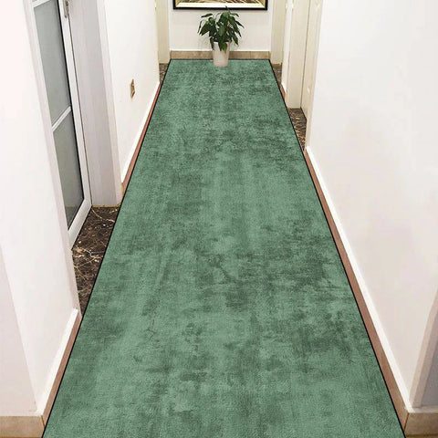 Navak CarpetGreen Long Corridor Carpets Abstract Decoration Hall Runner Carpet Party Hallway Aisle Floor Mat Anti-slip Room Sofa Bedside Rug