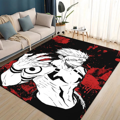 Navak Carpet 3D Cartoon Jujutsu Kaisen Anime Itadori Yuj Carpet Rug for Living Room Bedroom Home Sofa Decoration,kids Play Non-slip Floor Mat
