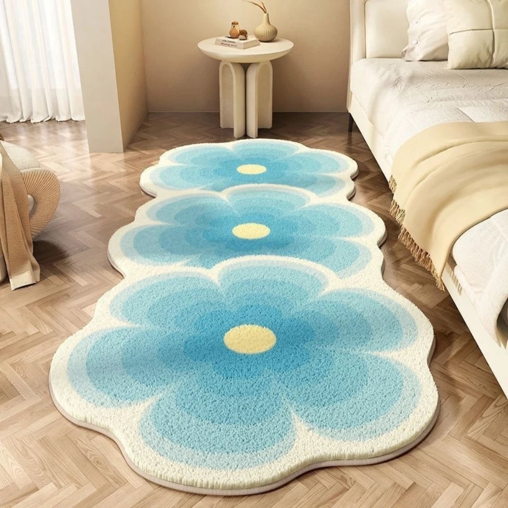 Navak Carpet Exclusive Picks Rug For Bedroom Strip Flannel Bed Carpet Ins Flowers Fresh Bedroom Bay Window Dirt Resistant Cool Blanket
