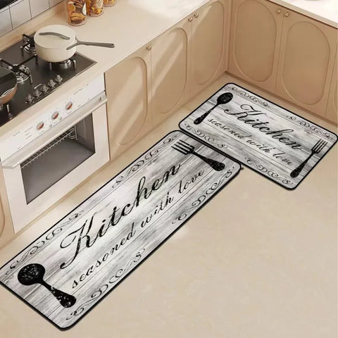 Navak Carpet Exclusive Picks Kitchen tableware theme floor mat crystal velvet carpet non-slip and dirt resistant comfort mat washable carpet