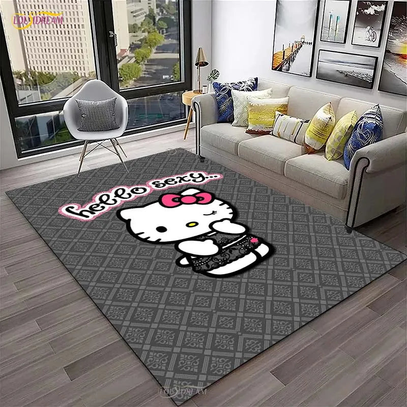 Navak Carpet Hello Kitty kawaii Cartoon Anime Carpet for Living Room Bedroom Rug Kitchen Door Kids Un-slip Floor Mat Alfombra Birthday gift