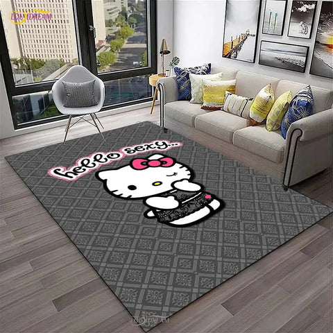 Navak Carpet Hello Kitty kawaii Cartoon Anime Carpet for Living Room Bedroom Rug Kitchen Door Kids Un-slip Floor Mat Alfombra Birthday gift