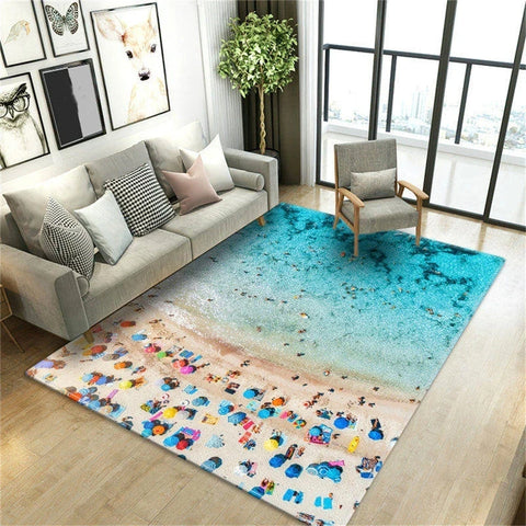 Navak Carpet Beach Waves 3D Printed Carpets for Living Room Kids Room Rug Kitchen Mat Floor Carpets Modern Entrance Mat Home Bathroom Rugs
