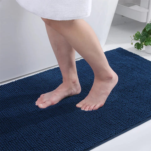 Navak Carpet Olanly Chenille Bathroom Rug Extra Soft Shaggy Bath Mat Non-Slip Bathroom Floor Mat Water Absorbent Plush Microfiber Rugs Shower