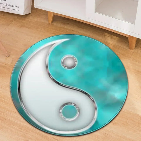 Navak Carpet Yin Yang Tai Chi Round Carpet Flower of Life Gym Carpets Circle Rug Indian Buddha Yoga Meditation Mats Non-slip Chair Mat Decor