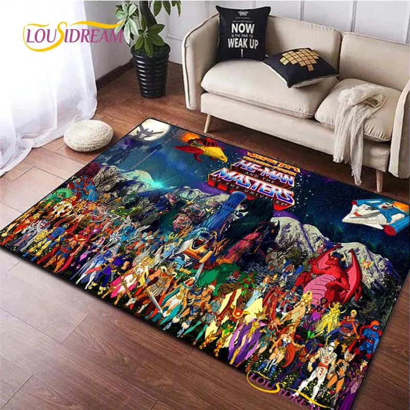 Navak Carpet He-man masters Cartoon Anime Carpet for Living Room Bedroom Yoga Area Rug Kitchen Un-slip Floor Mat decor Alfombra Birthday gift
