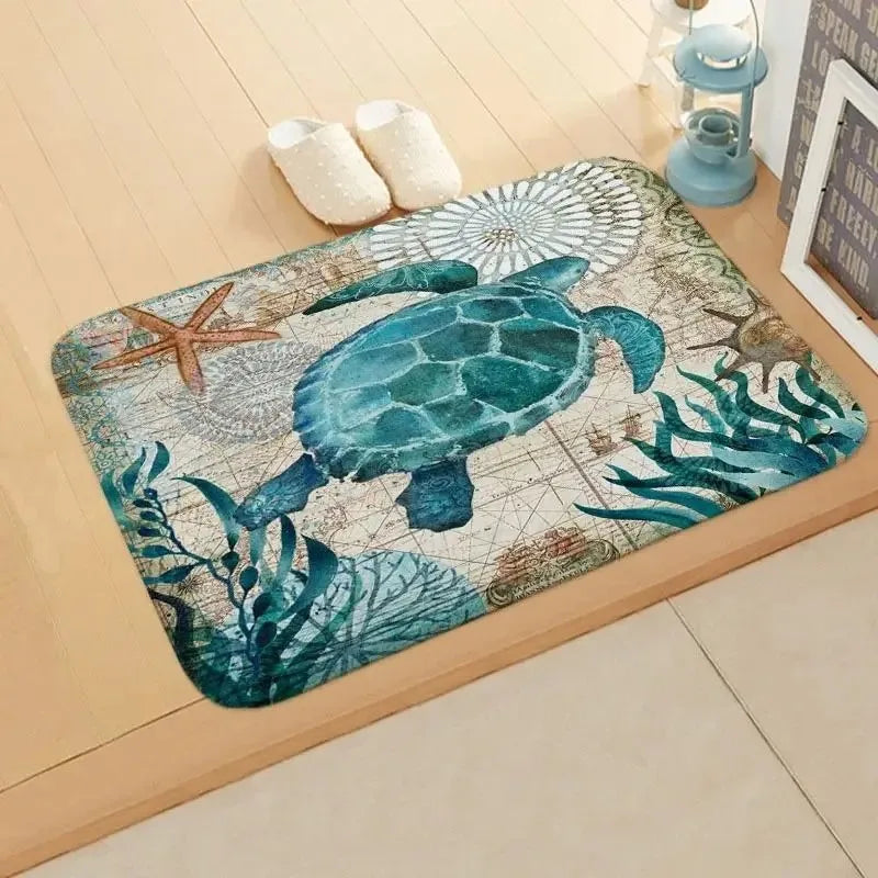 Navak Carpet Beach starfish pattern door mat living room entrance entrance carpet home decoration kitchen bathroom absorbent floor mat