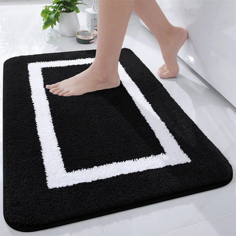 Navak Carpet Olanly Shaggy Bath Mat Microfiber Super Absorbent Bathroom Shower Rug Non-Slip Soft Shower Mats Floor Plush Carpet Foot Wash Mat