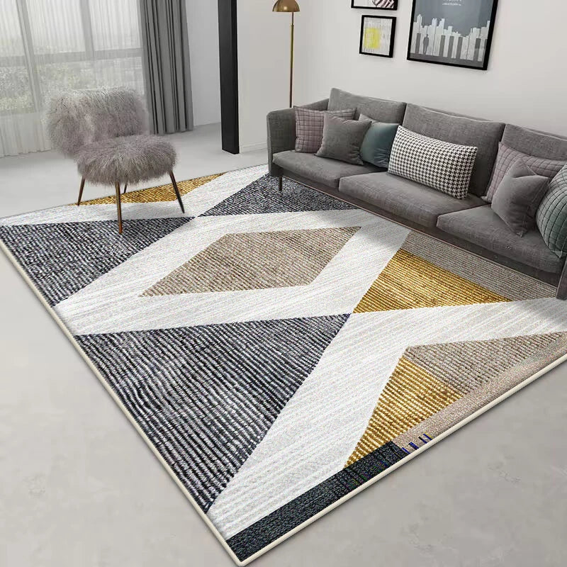 Navak Carpet Nordic Geometric Area Rug – Large Non-Slip Carpet | Custom Size for Living Room Sofa & Bedroom Home Decor