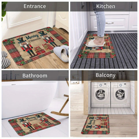 Navak Carpet Christmas Nutcracker Festive Holiday Design Welcome Door Mats Home Decor Kitchen Hallway Balcony Rugs Christmas Decorations