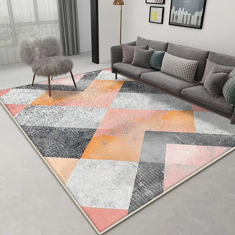 Navak Carpet Nordic Geometric Area Rug – Large Non-Slip Carpet | Custom Size for Living Room Sofa & Bedroom Home Decor