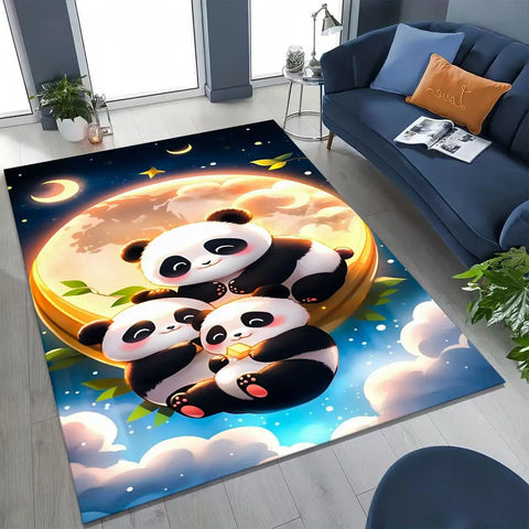Navak Carpet 2026 New Dream Panda Cute Cartoon Art Rug for Bedroom Living Room Sofa Home Doormat Decor,Large Kid Play Non-slip Floor Mat Gift