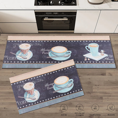 Navak Carpet Coffee Kitchen Rugs Non-Slip Absorbent Bedroom Luxury Entrance Doormat Washable Anti Fatigue Carpet Long Large Waterproof Mat