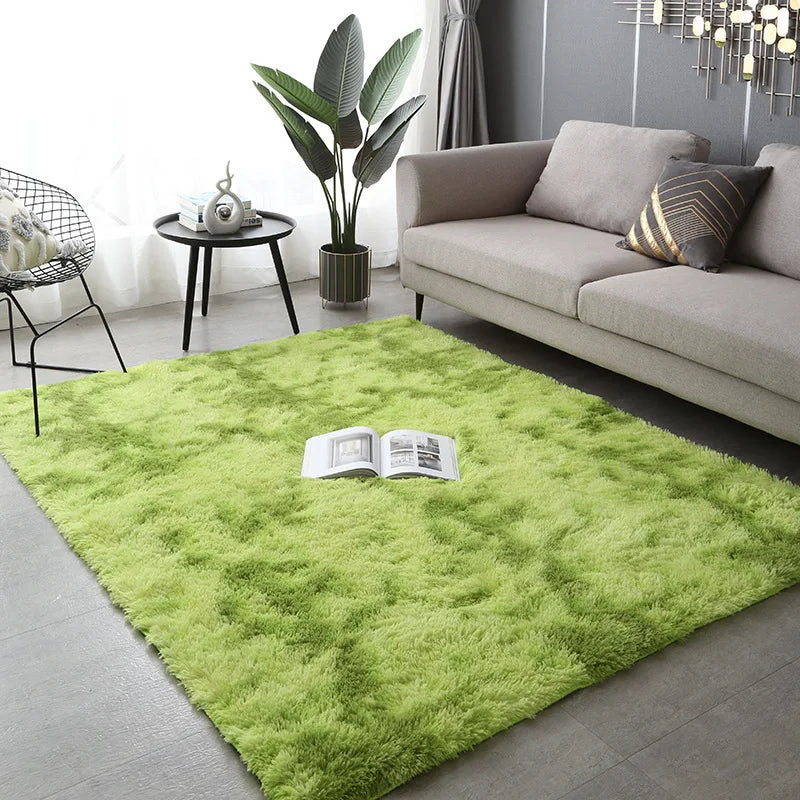 Navak Carpet Soft Long Plush Bedroom Rug Living Room Fluffy Gradient Carpet Mats Tie Dyeing Floor Carpets Bay Window Home Decor Rugs