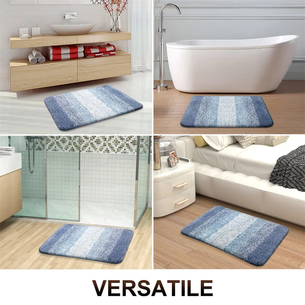 Navak Carpet Olanly Shaggy Bath Mat Microfiber Super Absorbent Bathroom Shower Rug Non-Slip Soft Shower Mats Floor Plush Carpet Foot Wash Mat