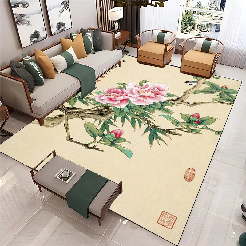 Navak Carpet Chinese Style Living Room Carpet Coffee Table Floor Mat Alfombra Rug Study Bedroom Bedside Home Decoration Non-slip Floor Mat