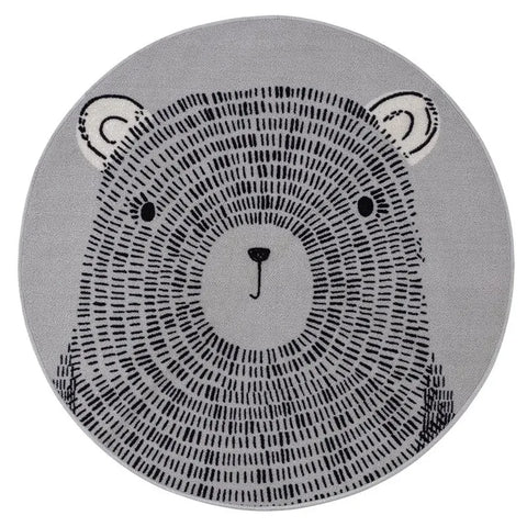 Navak Carpet Cartoon Animal Round Rug Girl Children's Room Crawling Floor Mat Bedroom Living Room