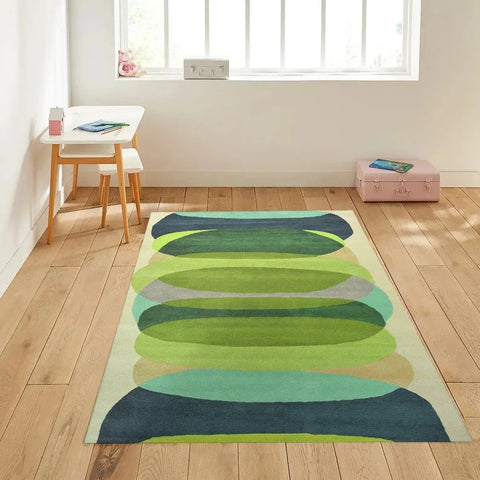 Navak Carpet Bold Yellow Black Geometric Rug–Mid-Century Modern Living Room Decor | Scandinavian-Inspired Abstract Area Rug for Stylish Homes
