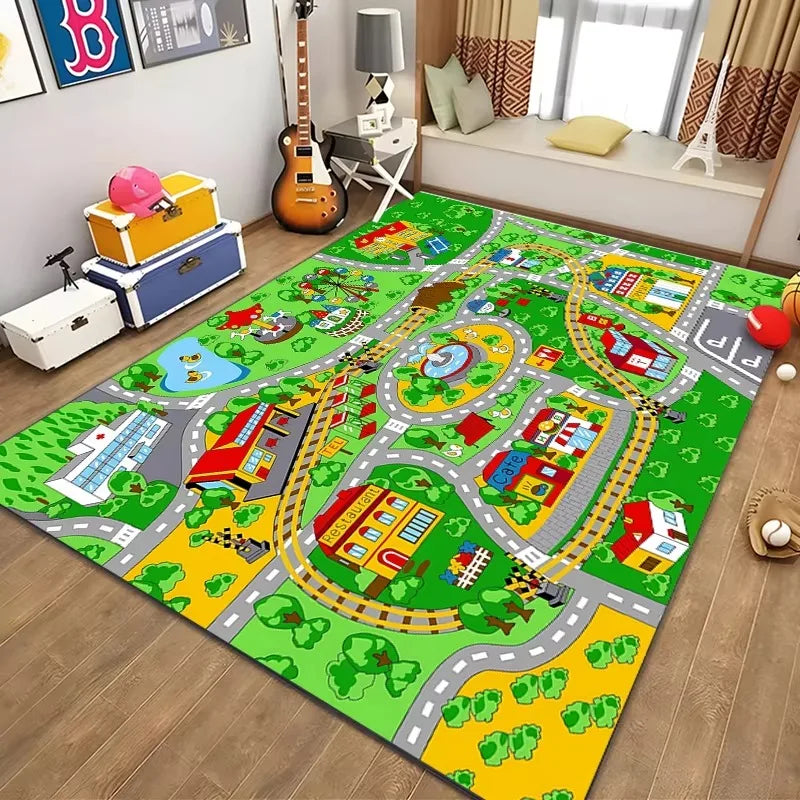 Navak Carpet Children’s Educational City Life Playmat Rug Road Traffic System Carpet for Bedroom Playroom Fun Learning Floor Mat Safe Kids