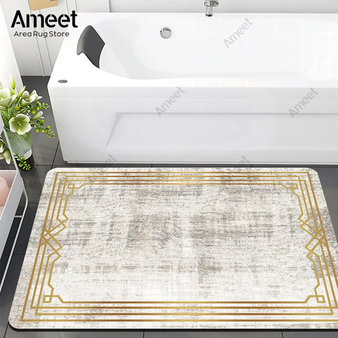 Navak Carpet Super Absorbent Floor Bath Mat Bathroom Shower Anti-slip Carpet Quick Dry Rubber Door Mat Nordic Luxury Marble Rug Home Decor