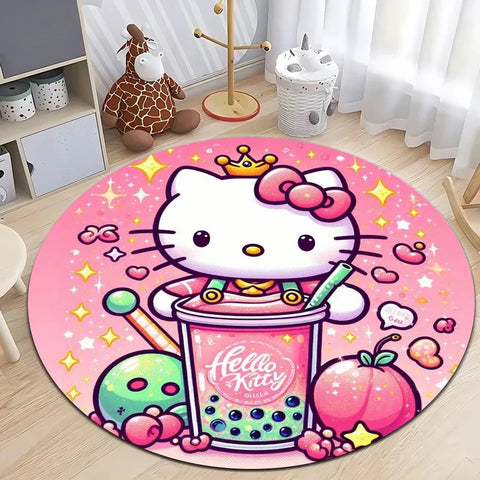 Navak Carpet Daily Picks Sanrio Hello Kitty Carpet Living Room Children's Crawling Mat Round Rug Living Room Area Rug Games Washroom Floor Mat
