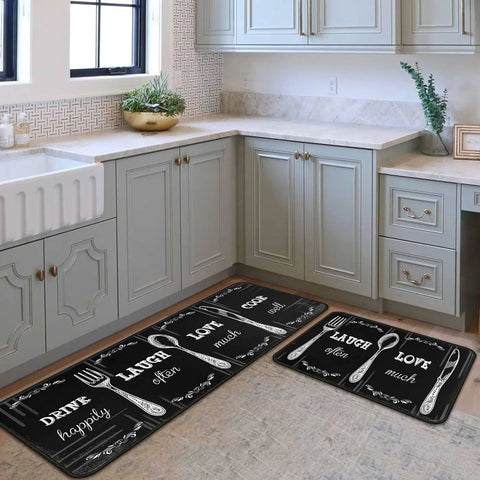 Navak Carpet Exclusive Picks 2PC Coffee Kitchen Rugs and Mats Non-Slip Washable Stain and Fade Resistant,Kitchen Hallway Runner Rug Kitchen Home Decor
