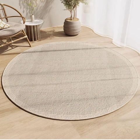 Navak Carpet Soft Imitation Cashmere Round Rug for Bedroom Living Room Study Anti-slip Easy Clean Minimalist Bedside Carpet Mat Floor Decor