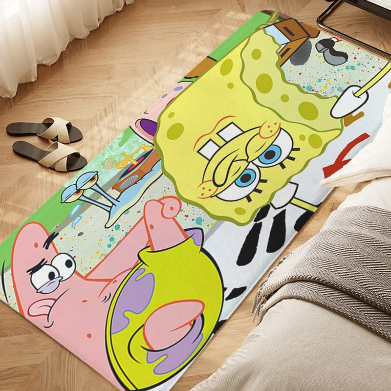 Navak Carpet Sleeping Room Floor Carpet D-SpongeBobs Cute Kitchen Waterproof Bathroom Mat Non-slip Custom Doormat Entrance Door Hallway Rug