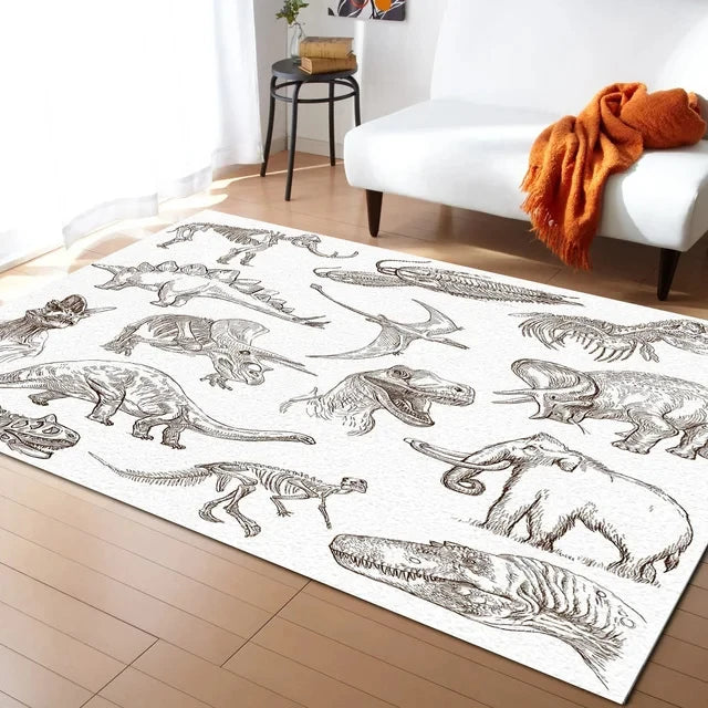 Navak Carpet Cartoon Dinosaur Area Rugs Dino Carpet Non Slip Dinosaur Floor Mat for Playroom Classroom Kidroom Decor Children's Crawling Mat