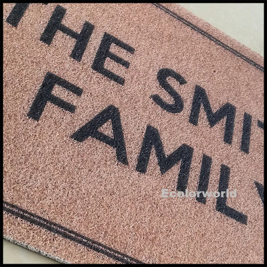 Navak Carpet Personalized PVC Doormat Custom Text Mat Outdoor Front Door Entrance Welcome Mats Rugs Floor Carpet Dust Proof Home Decor