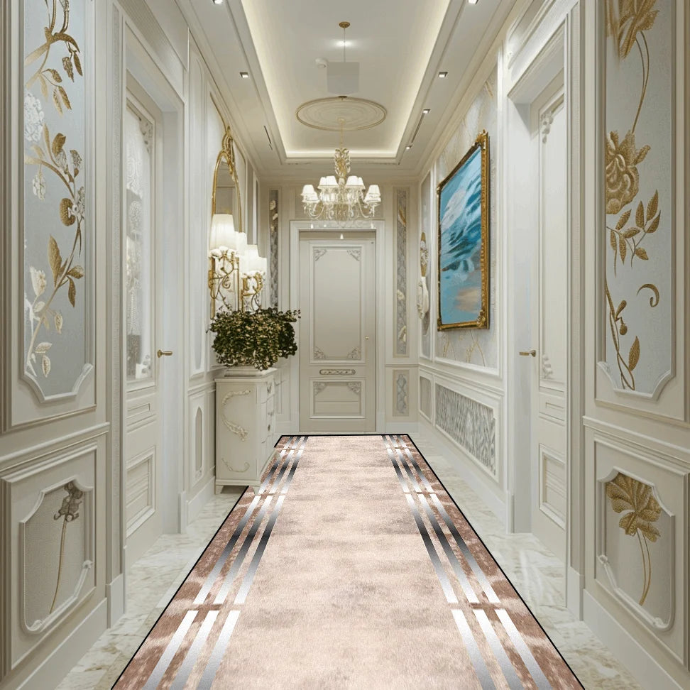 Navak Carpet Hallway Carpet Light Luxury European Long Corridor Carpet Stairway Decoration Home Floor Mats Runner Customizable Aisle Rug