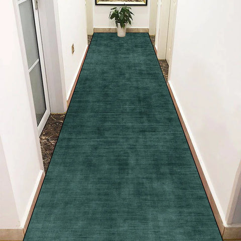 Navak CarpetGreen Long Corridor Carpets Abstract Decoration Hall Runner Carpet Party Hallway Aisle Floor Mat Anti-slip Room Sofa Bedside Rug