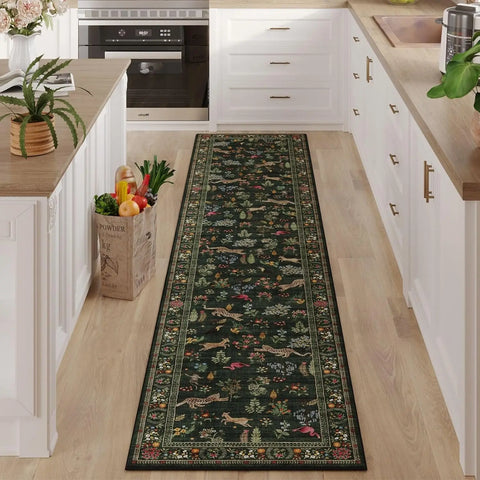 Navak Carpet Exclusive Picks Runner Rug for Kitchen Non Slip Washable Rugs with Rubber Backing Soft Floral Animal Carpet Runner for Kitchen Home Decor