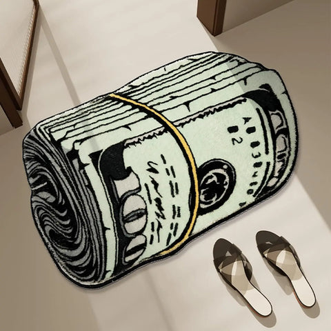Navak Carpet Cartoon Money Rugs Waterproof Floor Mat Fluff Carpet Non-slip DoorMat Unique Living Room Decor Rug For Bathroom Hallway Balcony
