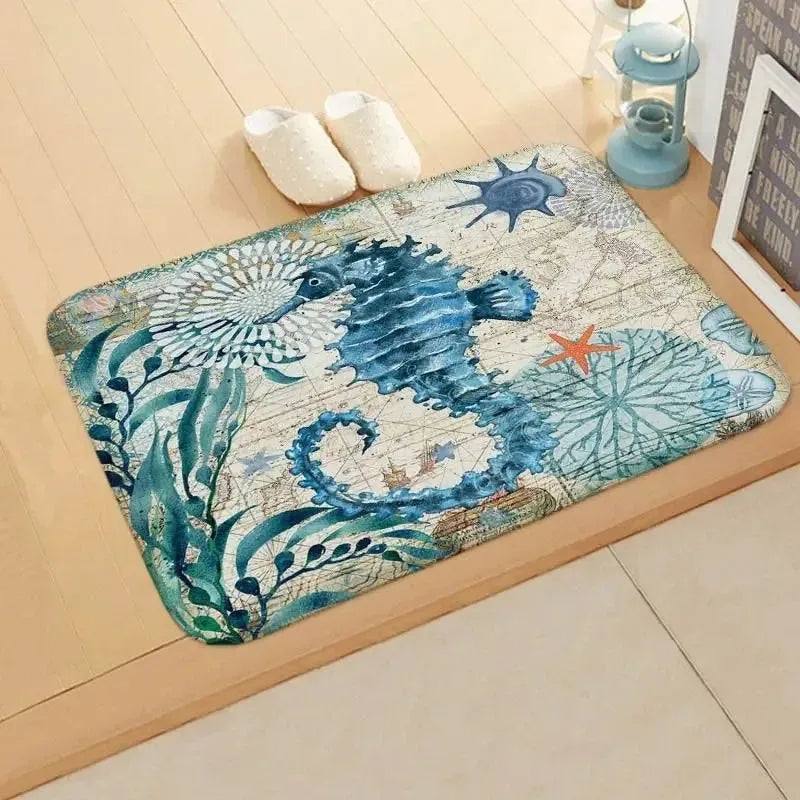 Navak Carpet Beach starfish pattern door mat living room entrance entrance carpet home decoration kitchen bathroom absorbent floor mat