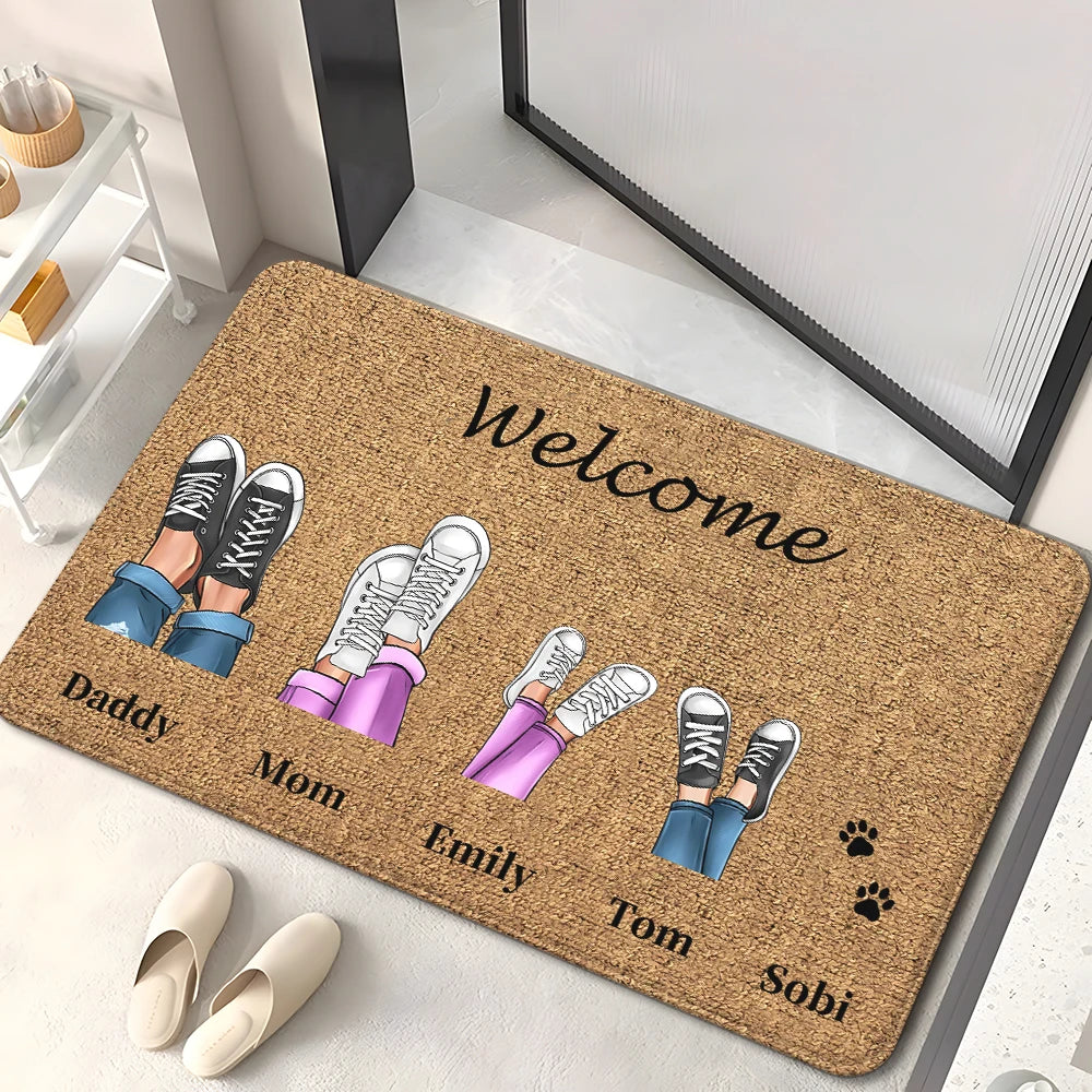 Navak Carpet Family Members Home Living Room  Sofa Door Mat Decoration Anti Slip Floor Mat Cute Rug  Door Mat Carpet  Area Rug  Kawaii Rug