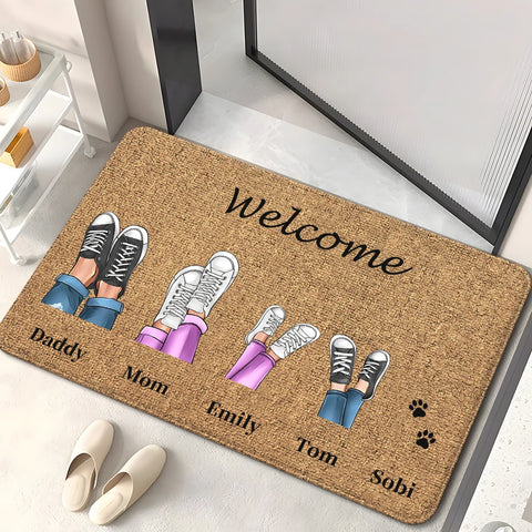 Navak Carpet Family Members Home Living Room  Sofa Door Mat Decoration Anti Slip Floor Mat Cute Rug  Door Mat Carpet  Area Rug  Kawaii Rug
